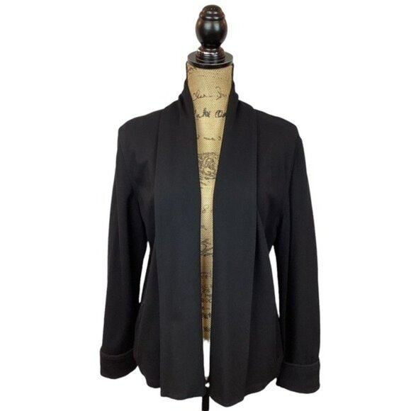 Eileen Fisher Womens Black Viscose & Nylon Blazer Medium - Picture 2 of 9